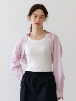 어나우트 STRIPE SHIRT BOLERO PINK UNNOUT