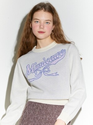 미미카위 RIBBON ROUND PULLOVER/IVORY MMCW