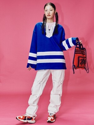 미미카위 Mmcw bandana rugby top/blue MMCW