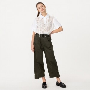 분더가이스트 스트링 와이드팬츠 카키 WUNDERGEIST