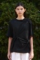 이콤마이 RIBBON T-SHIRT (BLACK) EcommaE